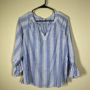 Tommy Bahama Women's XS Blue White Stripe Lightweight Resort Top!